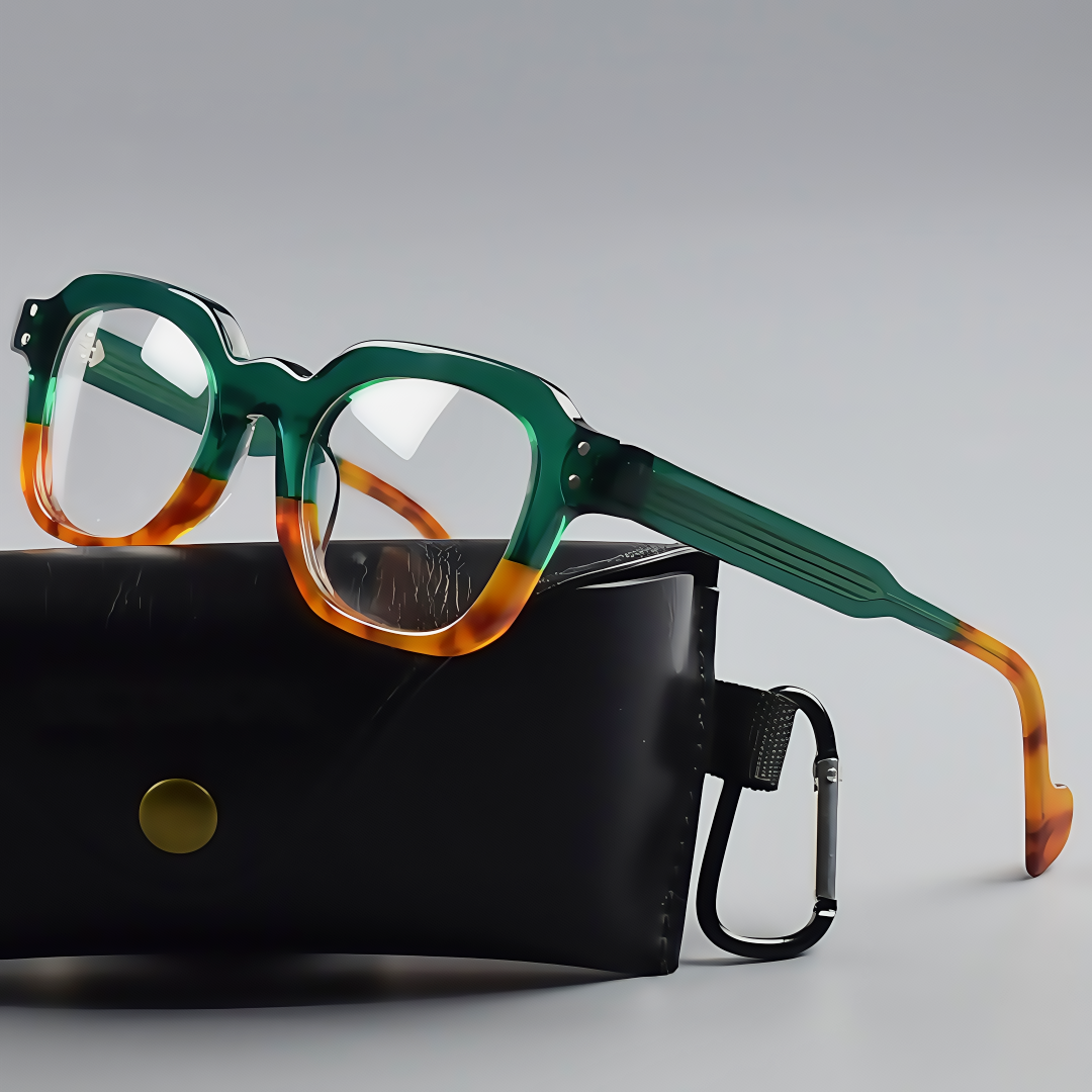 BETSION Fashion Square Acetate Eyeglasses Frame 46mm Bingkai Kacamata Full Rim Kacamata Vintage Jepang
