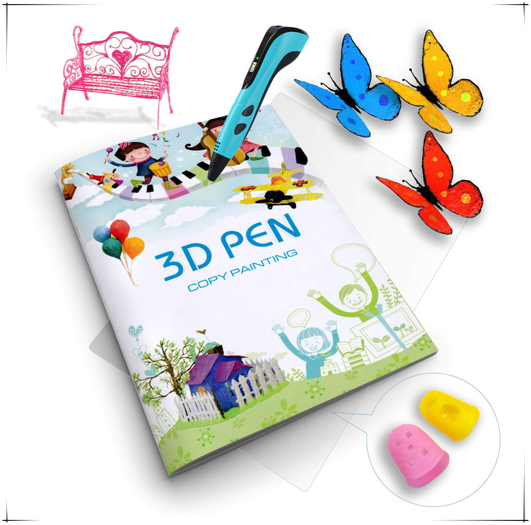 3D-Druck Stift Zeichenbuch Wiederverwendbare bunte 22/40 Muster Dickes Papier Klare Platte Malvorlage für 3D-Stift Kindergeschenke
