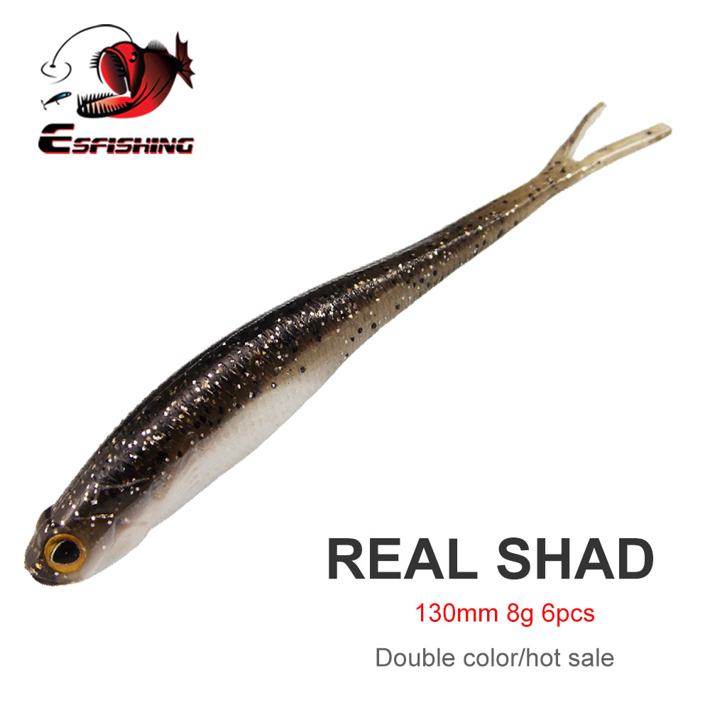 ESFISHING Miękka Przynęta Wędkarska Real Shad 130mm Przynęta Pesca Minnow Przynęta do Jigowania Isca Artificial Przynęta Wędkarska na Szczupaka i Pstrąga