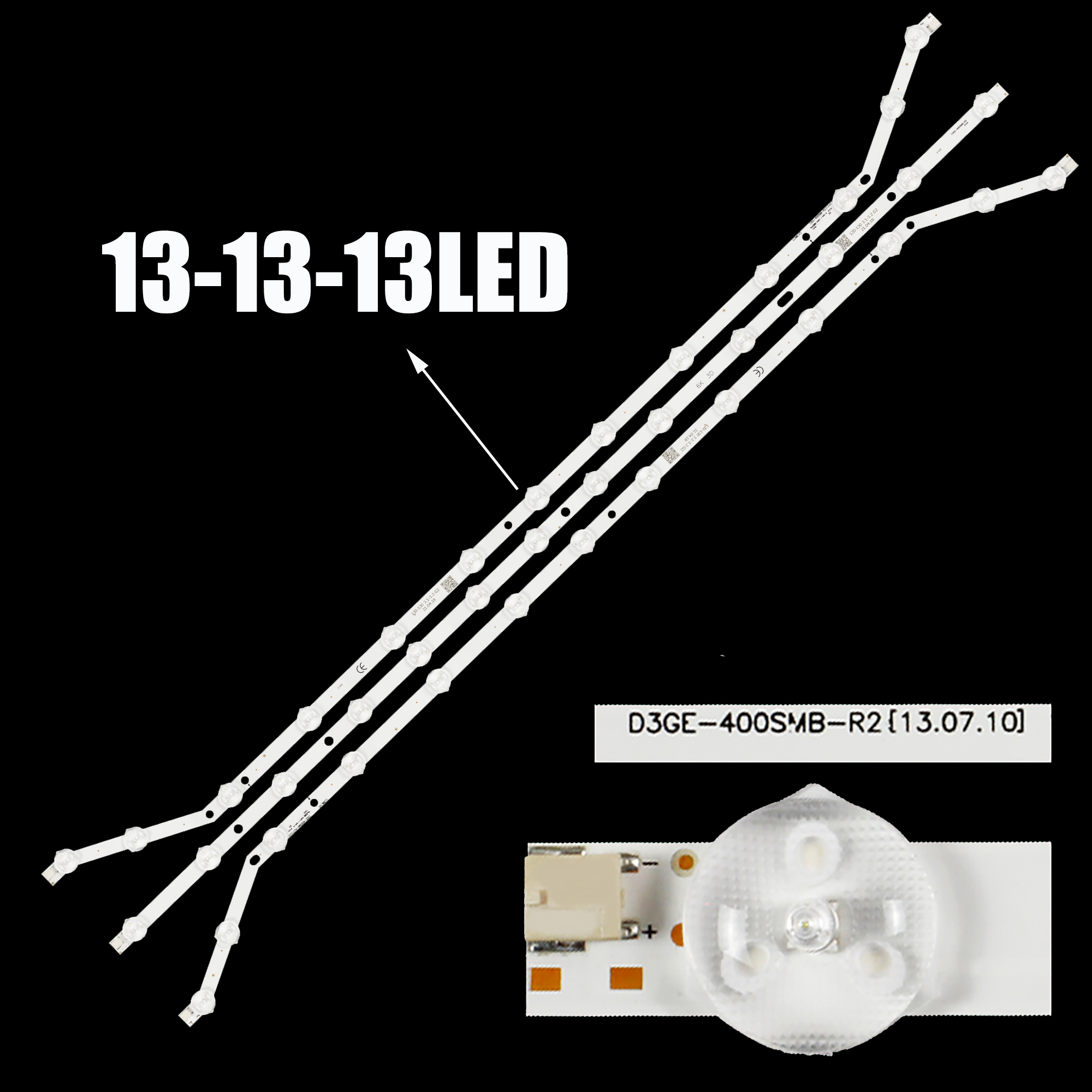 Tira de LED para UN40J6200 UE40H6203AW UE40H6203AK UE40EH5300 D3GE-400SMA-R2 D3GE-400SMB-R3 BN96-28767A 2013SVS40 T1 T2