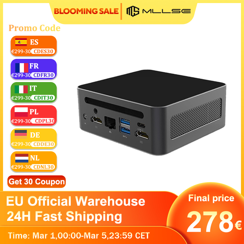 Mini PC G5 avec Windows 11 Pro, Intel i5 1340P, 12e DDR4, 16 Go de RAM, 512 Go, Dean, WiFi, 6 BT, Ordinateur de bureau, Travail