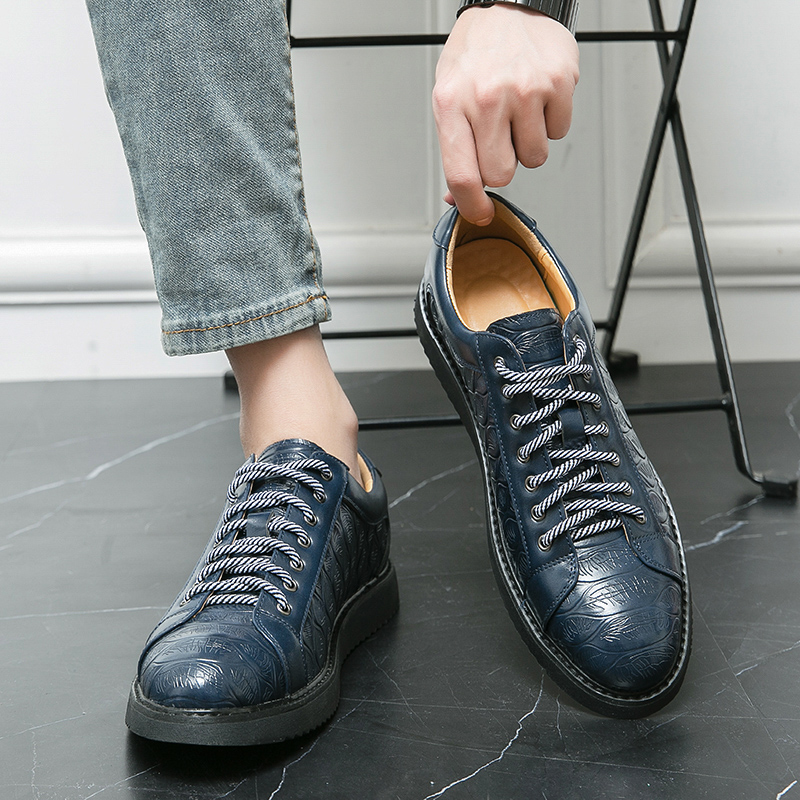 Merk Heren Casual Veterschoenen Lederen Mode Lente Nieuwe Heren Sneakers Dagelijks Pendelen Buiten Veelzijdige Vrijetijdsschoenen Met Dikke Zolen