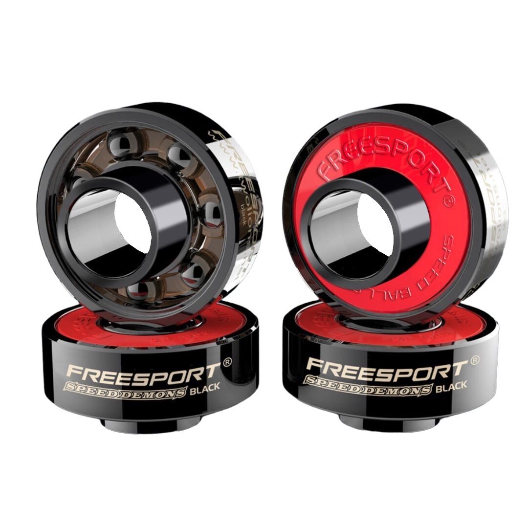 TwoLions-alta velocidade 608 rolamentos de cerâmica preta híbrida, pacote de 8, com espaçador para skate inline, skate, scooter, longboard