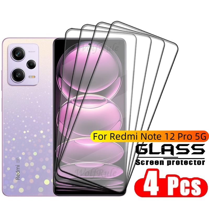 1-4 pièces pour Redmi Note 12 Pro 5G verre Xiaomi Redmi Note 12 Pro verre trempé couverture complète colle protecteur d'écran Redmi Note 12 Pro