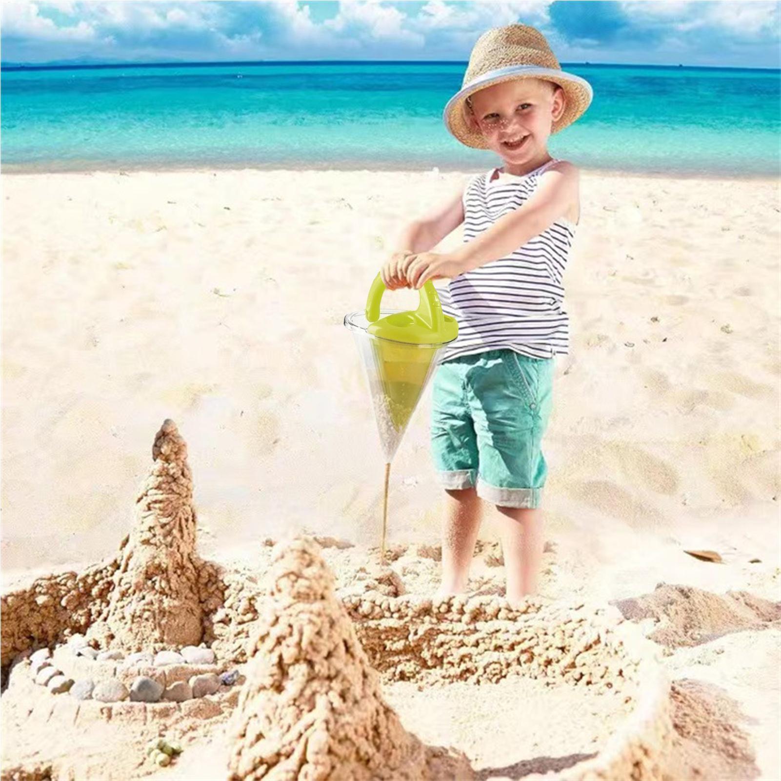 Funil de Areia Portátil para Crianças, Brinquedo Criativo de Praia para Família, Funil de Areia para Empilhar e Derramar na Praia