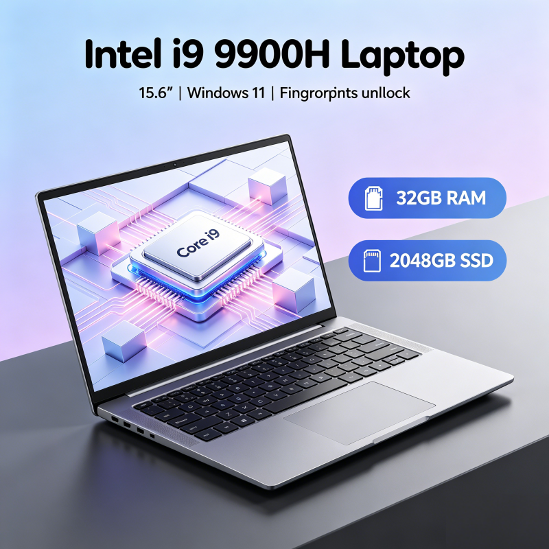 LENOU 15.6 Inch 4K HD Ultra Thin Laptop Intel Core i9-9900 16GB RAM 1TB SSD Windows 11, Portable Gaming & Business Notebook