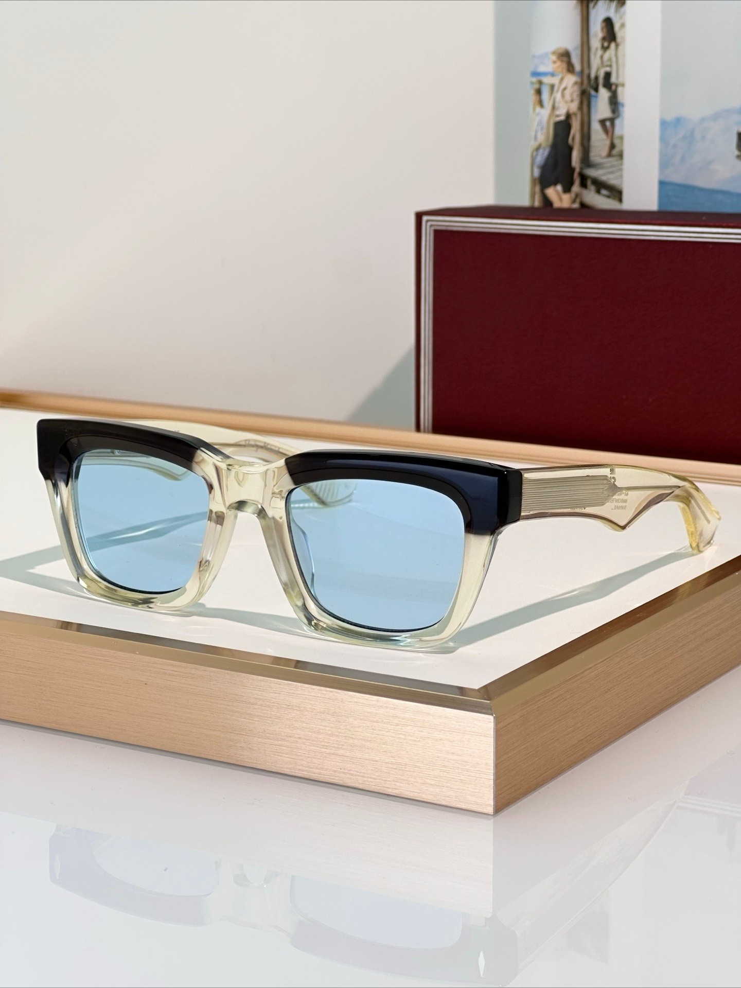   Okulary przeciwsłoneczne TORRANCE prostokątne, gruba oprawka z octanu, filtr UV400, klasyczne, modne okulary w stylu vintage dla kobiet i mężczyzn, z etui.
