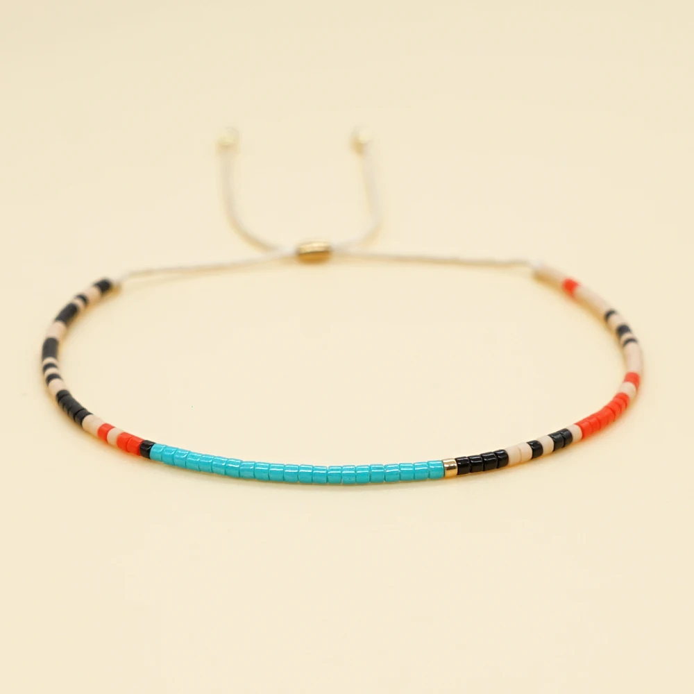 Go2boho lato turkusowy niebieski Miyuki Bohemia Ethinic Beach freesness Tube bransoletka z koralików