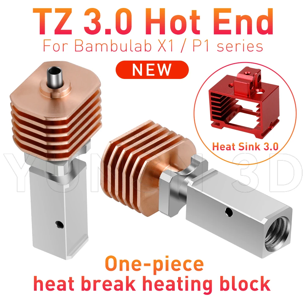 Für BambuLab P1S P1P X1 X1C Upgrade Hotend Kit Kühlkörper Throat TZ V3.0 Düse Druckkopf Thermistor 3D Drucker Zubehör