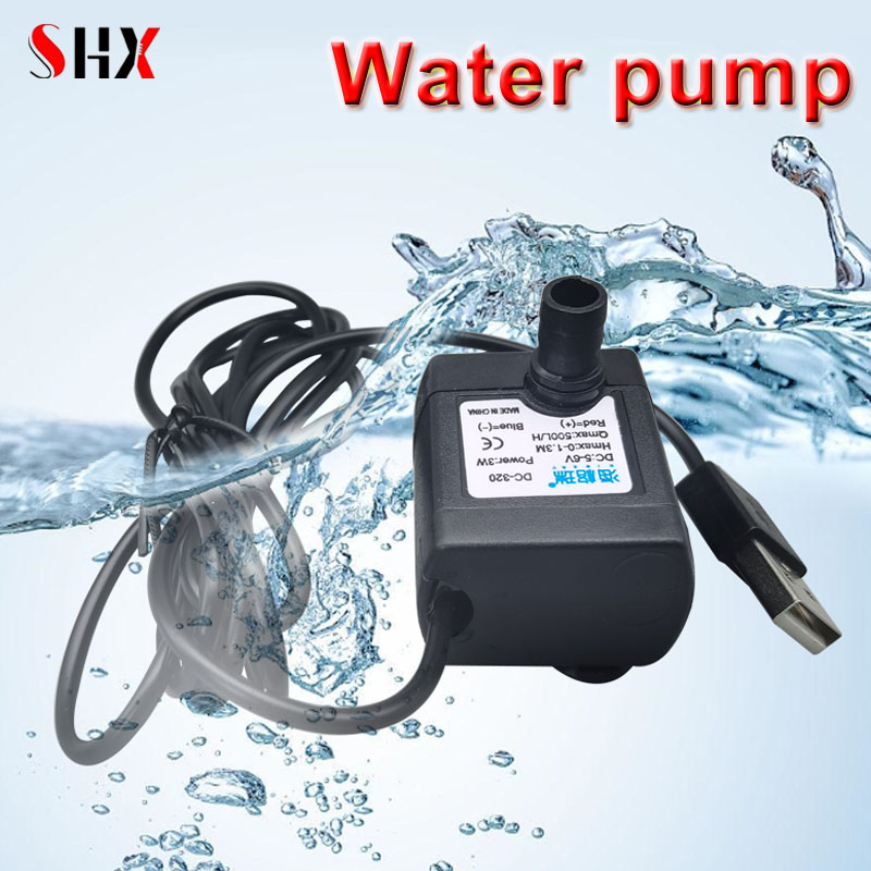 Nowa 3W 500L/H Mini USB Water Electric Pump 5V USB Submersible Pumps Dozownik wody dla zwierząt do basenu Fontanna Rockery Filter Pump