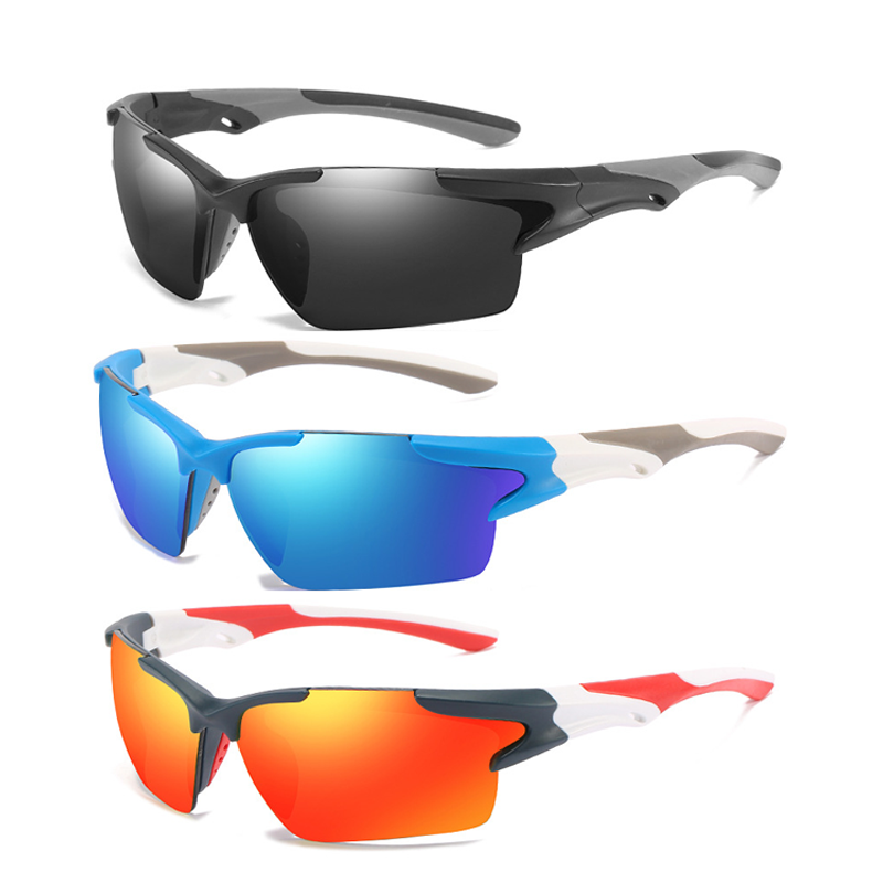VIVIBEE 2026 Occhiali da Sole Sportivi di Lusso UV400 di Tendenza, Occhiali da Pesca per Uomo, Lenti Rosse a Specchio con Montatura Bianca, Protezione per Esterni