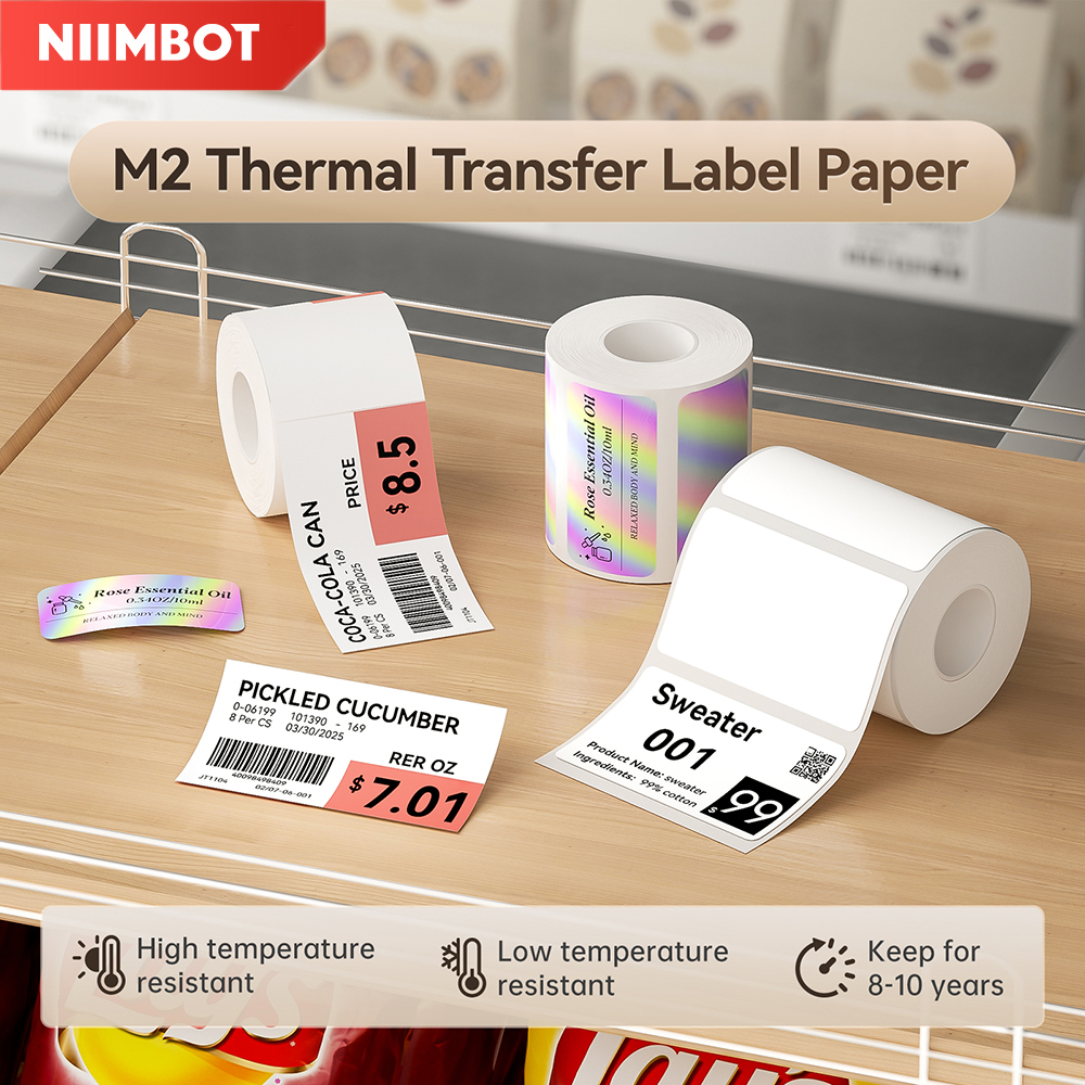 Niimbot M2 Kleur Thermische Overdracht Etiketten Sticker Printer Zelfklevende Bedrading Label Netwerk Organizer Sieraden Sticker Label Tag