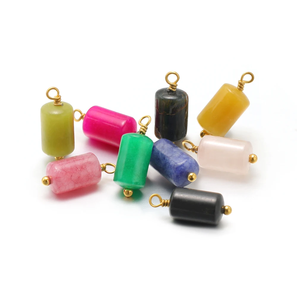 10ชิ้นจี้ทรงเสน่ห์หินธรรมชาติเบ็ดตกปลาเรืองแสงสแตนเลสสำหรับ DIY โบฮีเมียสร้อยคอเครื่องประดับต่างหู