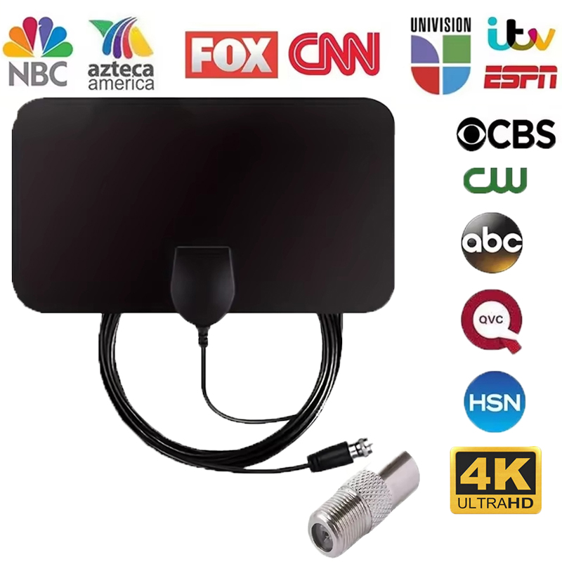 Wewnętrzna antena telewizyjna 4K do telewizji cyfrowej 1080P, wzmacniacz HD o zasięgu 4000 mil do kampera, antena samochodowa zewnętrzna, wewnętrzny odbiornik sygnału Smart TV.