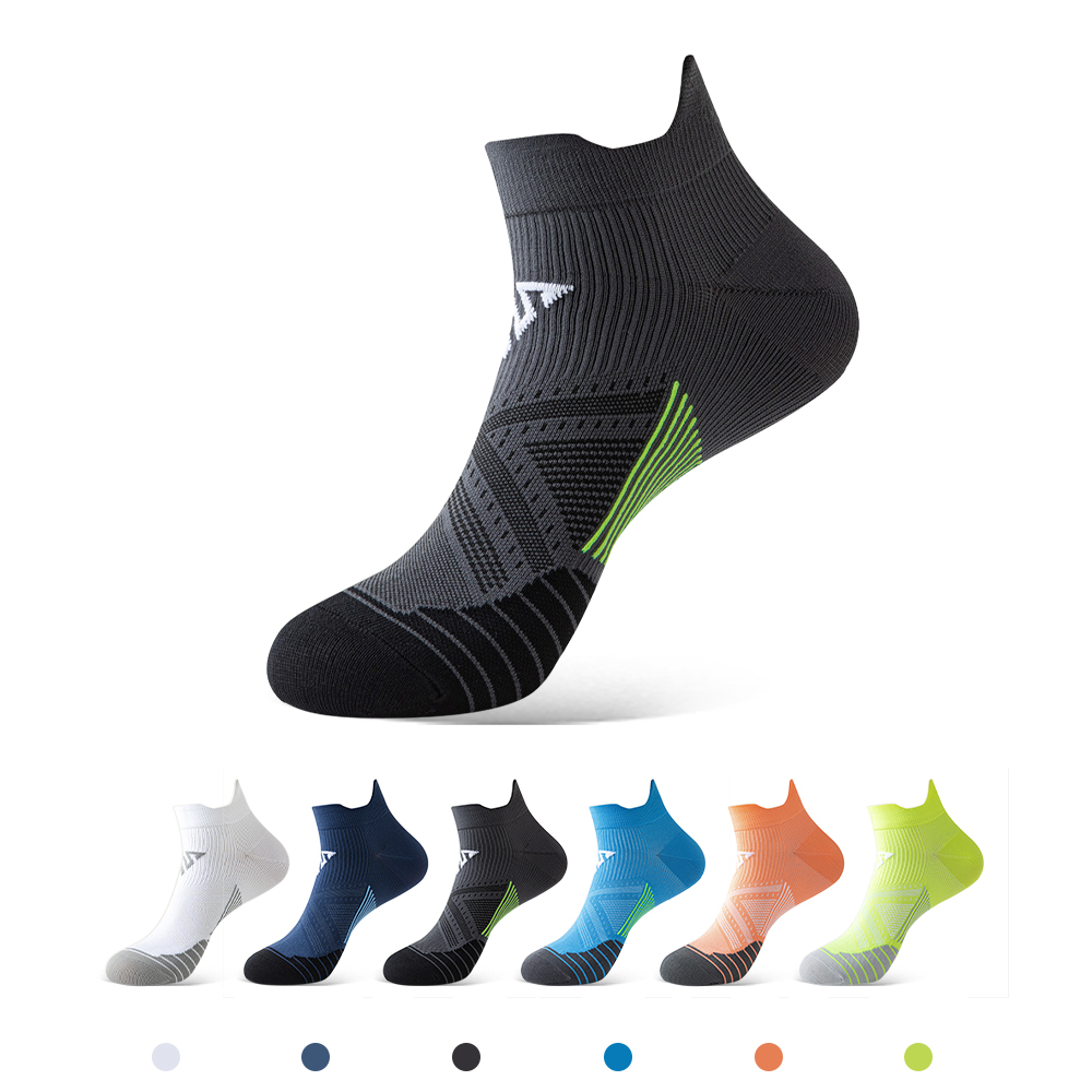 Unisex-Laufsocken, atmungsaktiv, schnell trocknend, feuchtigkeitsableitend, gepolstert, Fußgewölbeunterstützung, sportliche Sportsocken
