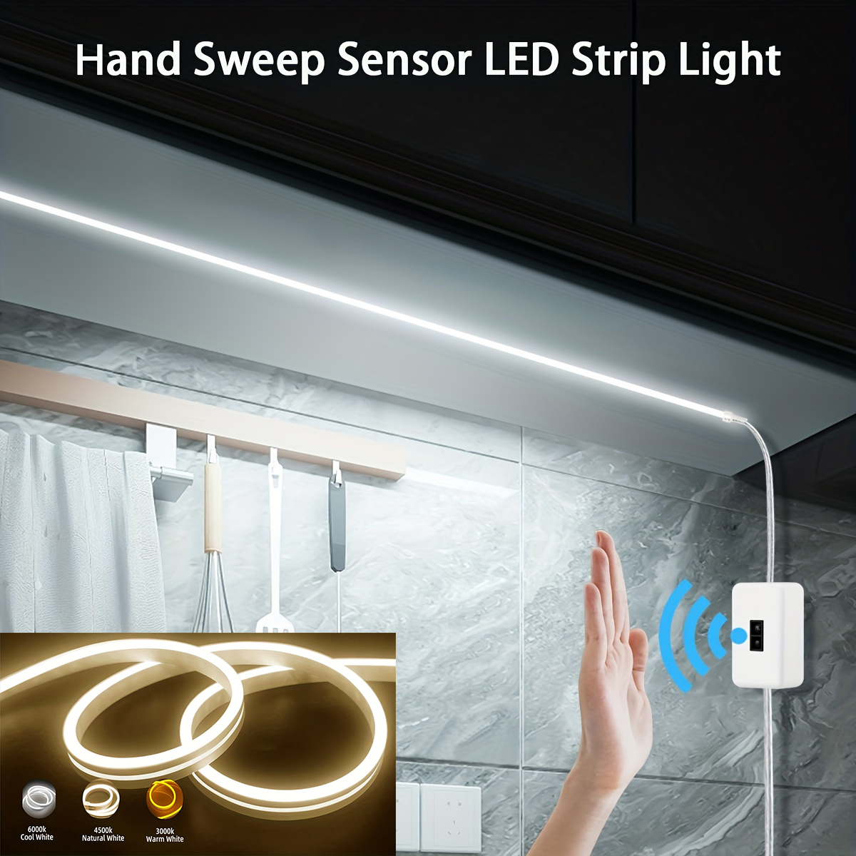 นีออน LED Light Strip 5V USB สมาร์ท Gesture Sensor สวิตช์หรี่ไฟซิลิโคนกันน้ําแบบยืดหยุ่นป้ายนีออนเชือก Tupe ตกแต่งห้อง