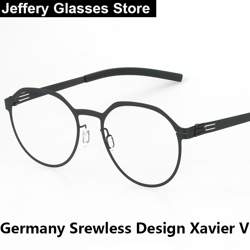 Allemagne marque Design polygone lunettes cadre hommes femmes Xavier V sans vis ultraléger lunettes grande taille affaires lunettes de luxe