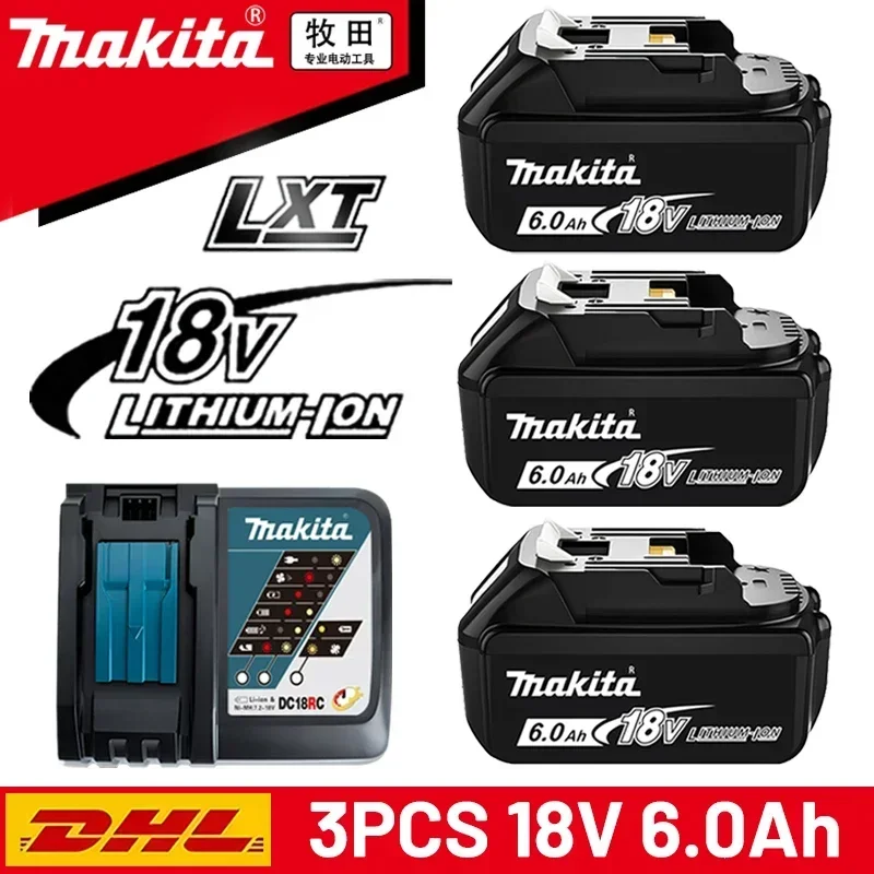 🪫 100% 정품 18V 마키타 6Ah/5Ah 배터리 BL1840 BL1830B BL1850B BL1850 BL1860 BL1815 교체용 리튬 배터리 🏅