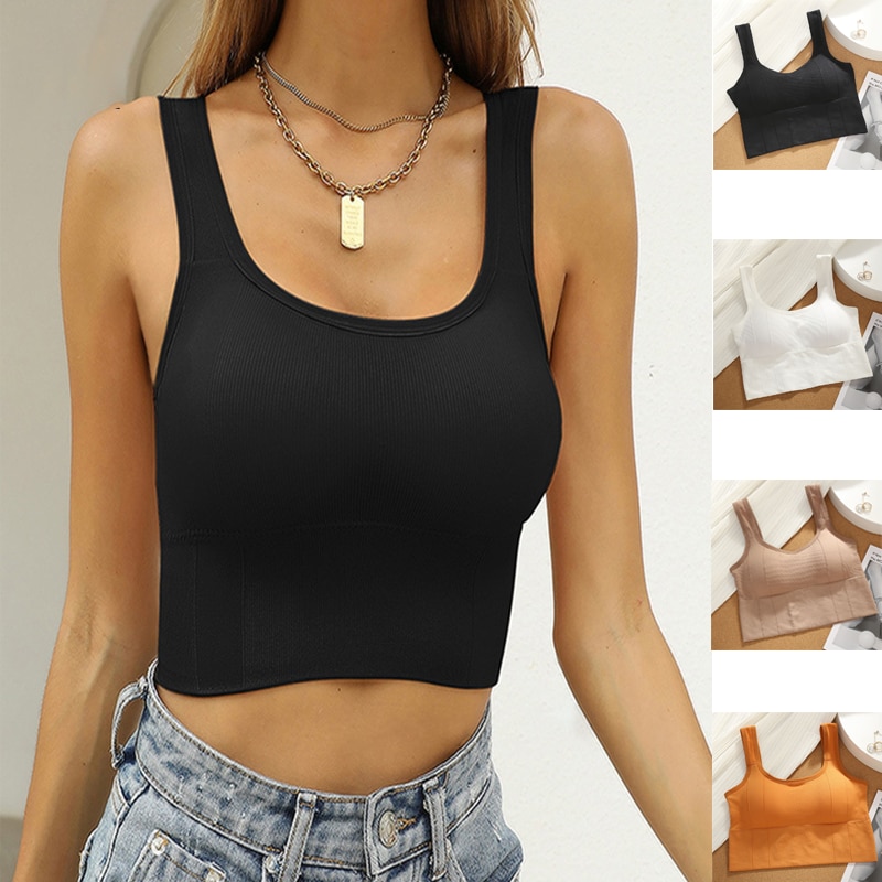 Soutien-gorge de sport respirant anti-transpiration pour femme, haut de fitness, soutien-gorge de yoga sans couture, haut court antichoc, soutien-gorge push-up, haut d'entraînement de gym