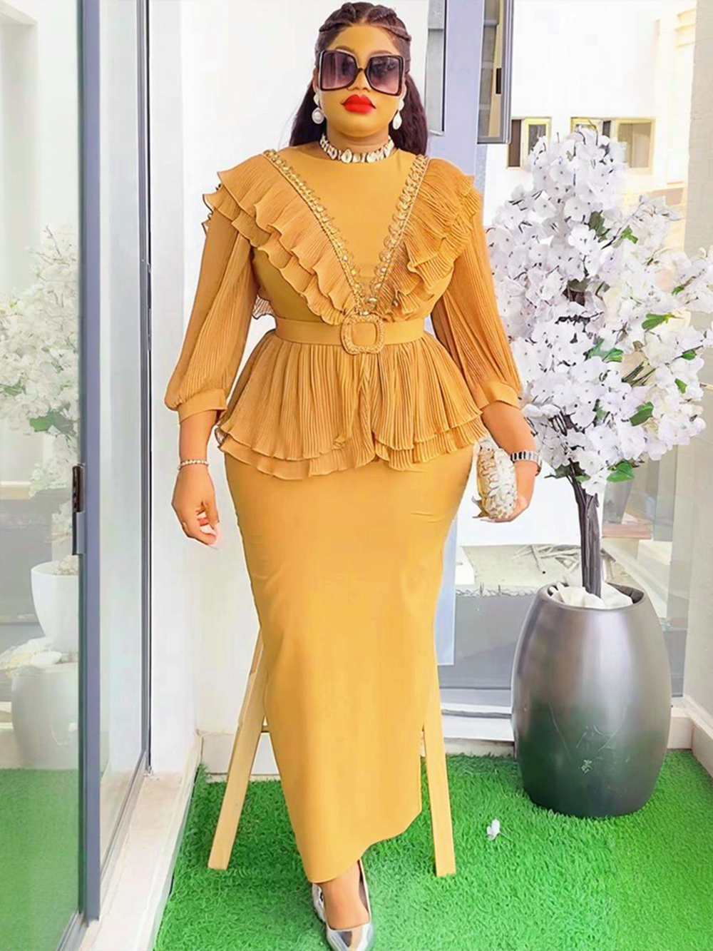 Elegant African Dresses For Women 2025 New Autumn Fashion Turkey Wedding Party Long Dress Plus Size Evening Gown Ladies Clothing