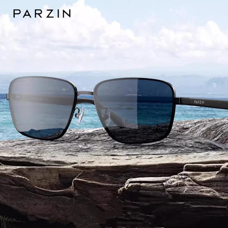 PARZIN Polarized Carbon Fiber Sunglasses for Men New Driving Glasses UV Protection Goggles Eyewear  PZ8390