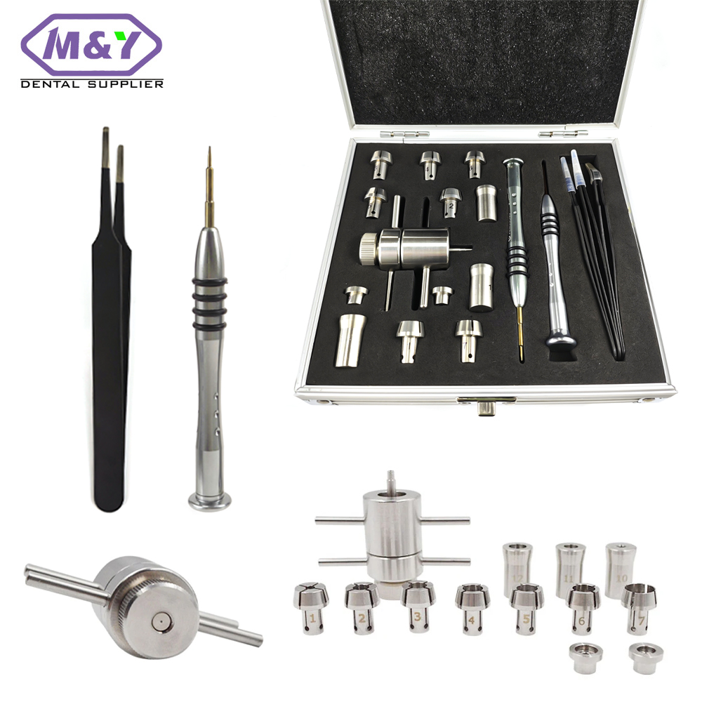 Kit de herramientas de reparación de piezas de mano dentales de alta velocidad, juego completo de mantenimiento para cartuchos de rodamientos y turbinas, reparación profesional