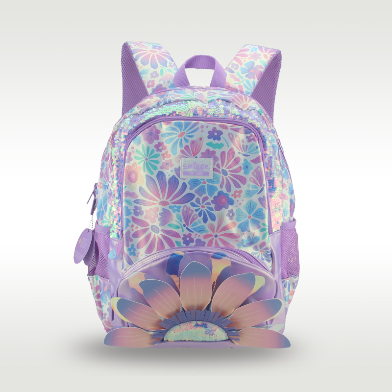 children's schoolbag girls glitter lotus shoulder backpack student supplies  16 inches
