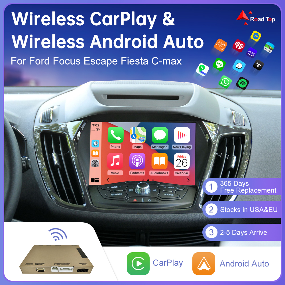 Беспроводной CarPlay для Ford Focus Escape Fiesta C-max Android автомобильный интерфейс Mirror Link AirPlay GPS камера заднего вида Автомобильный плеер