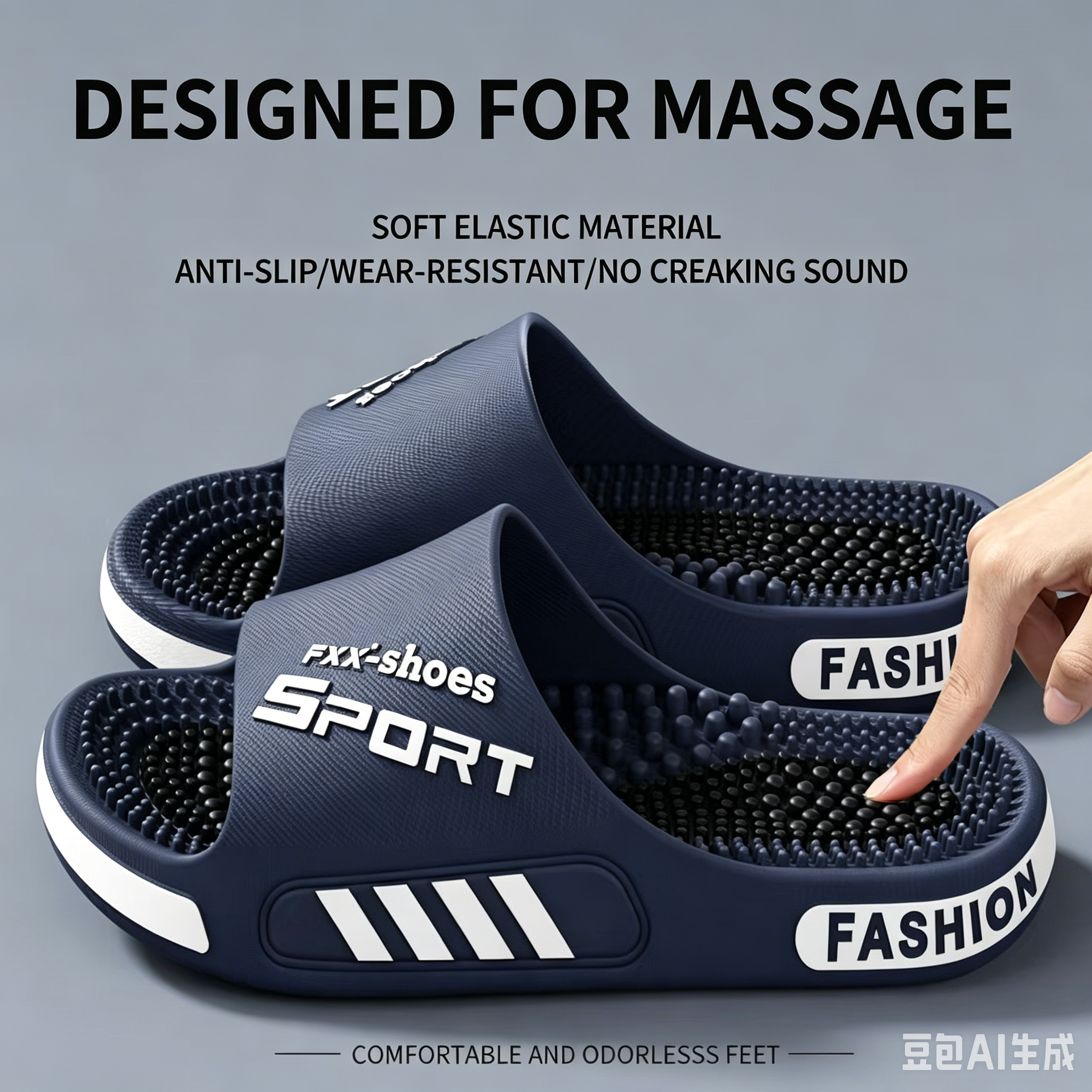 Chinelos de Massagem Masculinos para Verão, Uso Interno, Banheiro, com Pontos de Acupuntura, Terapia para os Pés, Sandálias Antiderrapantes, Calçados Masculinos