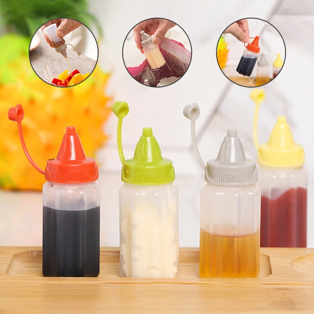 4 Stück Küche Haushalts sauce Essig Quetsch flasche tragbare Outdoor-Grill Picknick Fest flasche Küche Zubehör kleines Werkzeug