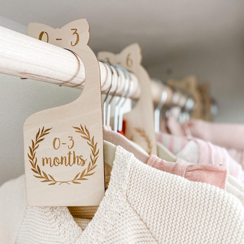 7 unid/set de divisores de armario para bebé recién nacido de 24 meses, organizadores de ropa de guardería de madera, etiqueta divisora de armario infantil para 0-7 años