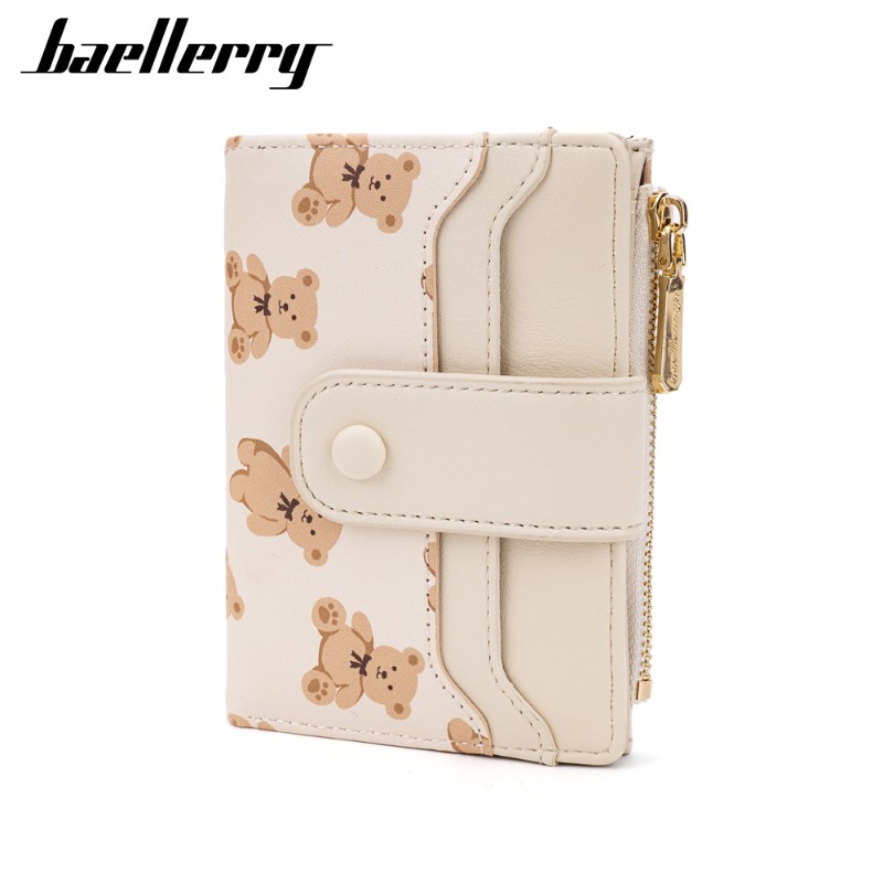 Кошелек Baellerry женский, короткий, с мультяшным принтом, из искусственной кожи, с застежкой, с несколькими отделениями для карт и мелочи, подарок для дочери/девочки