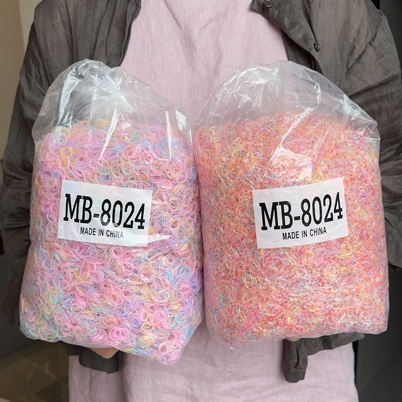 500 pçs/saco meninas colorido descartável borracha laços de cabelo bandana crianças rabo de cavalo titular bandas crianças acessórios para o cabelo