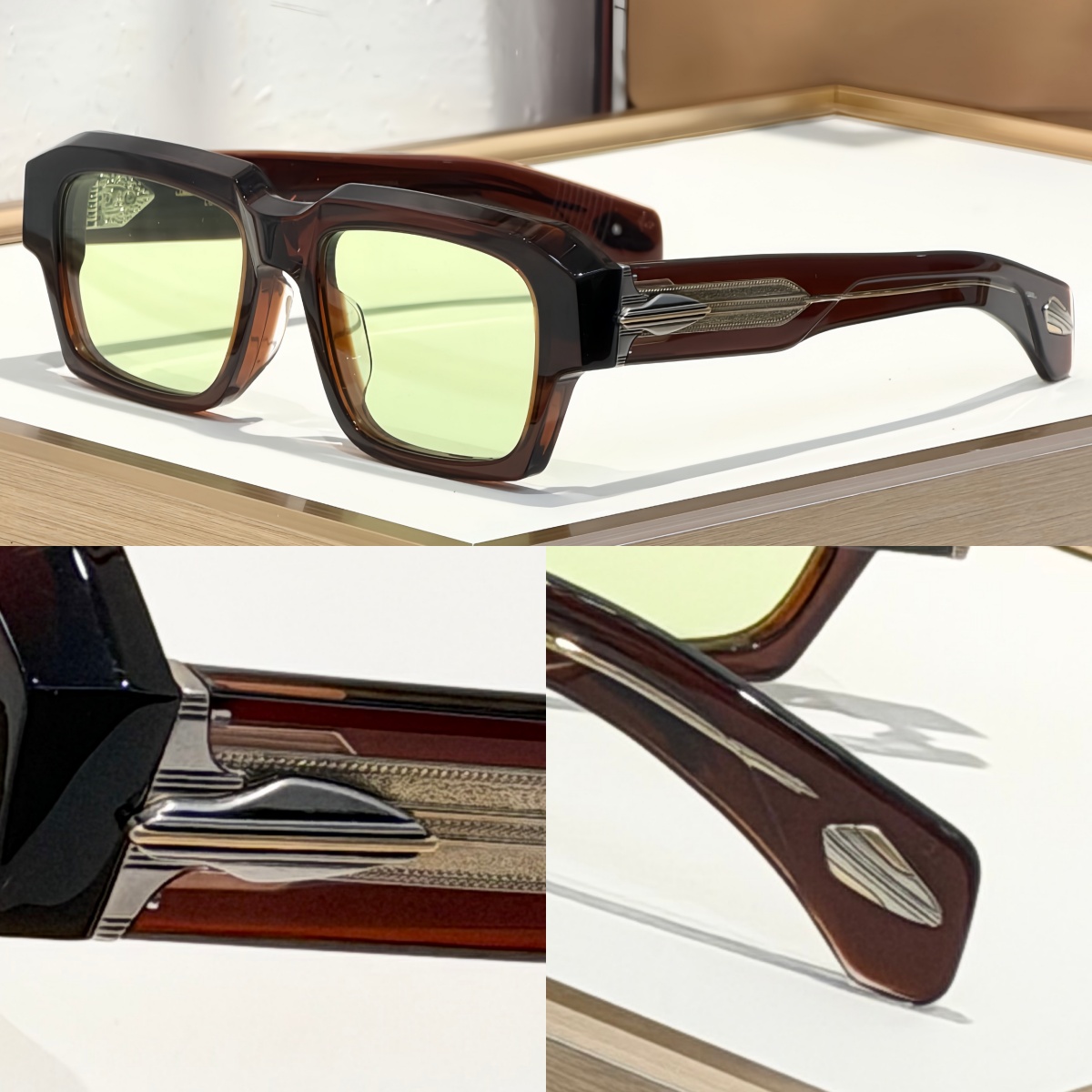 Nuevas Gafas de Sol Cuadradas de Acetato Grueso 2026, Protección UV400 Retro para Mujeres y Hombres