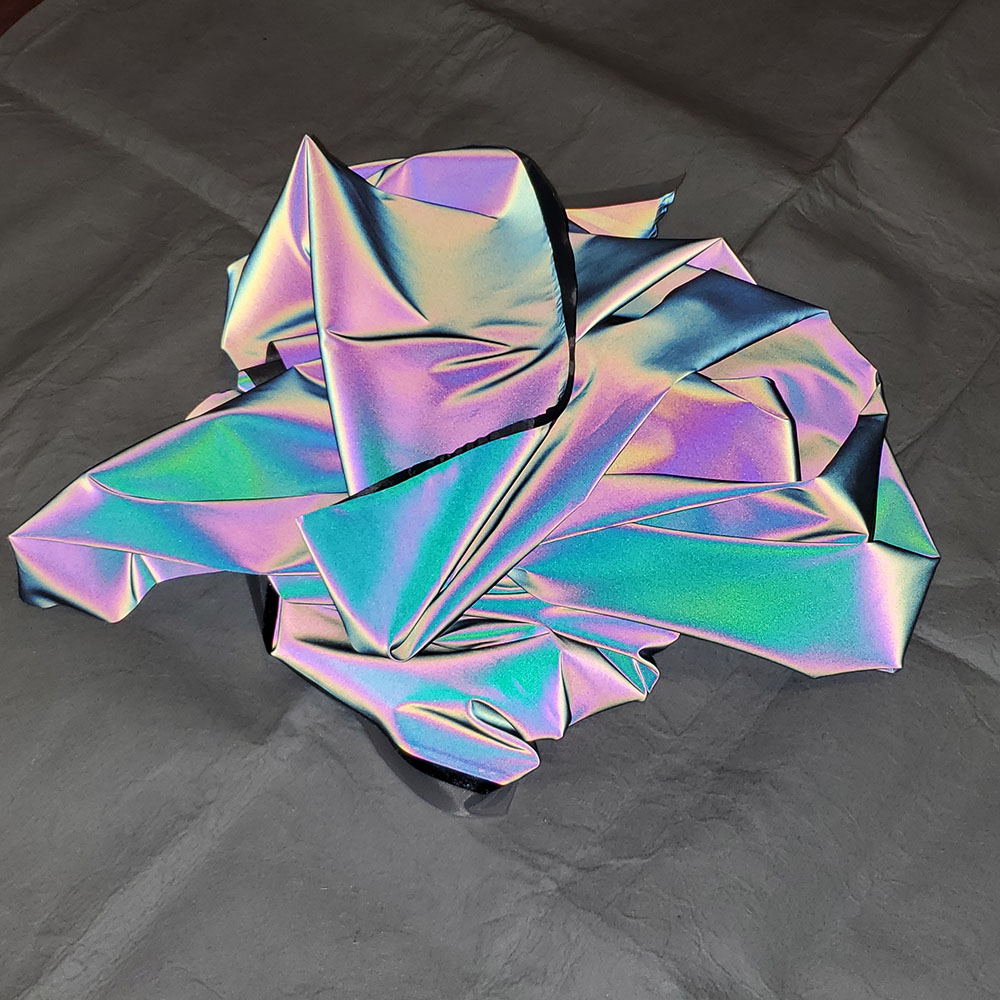 Rainbow ผ้าสะท้อนแสงสูงสีสันสดใส DIY Make สำหรับเสื้อผ้า Designer ผ้า Magic Gradient สี