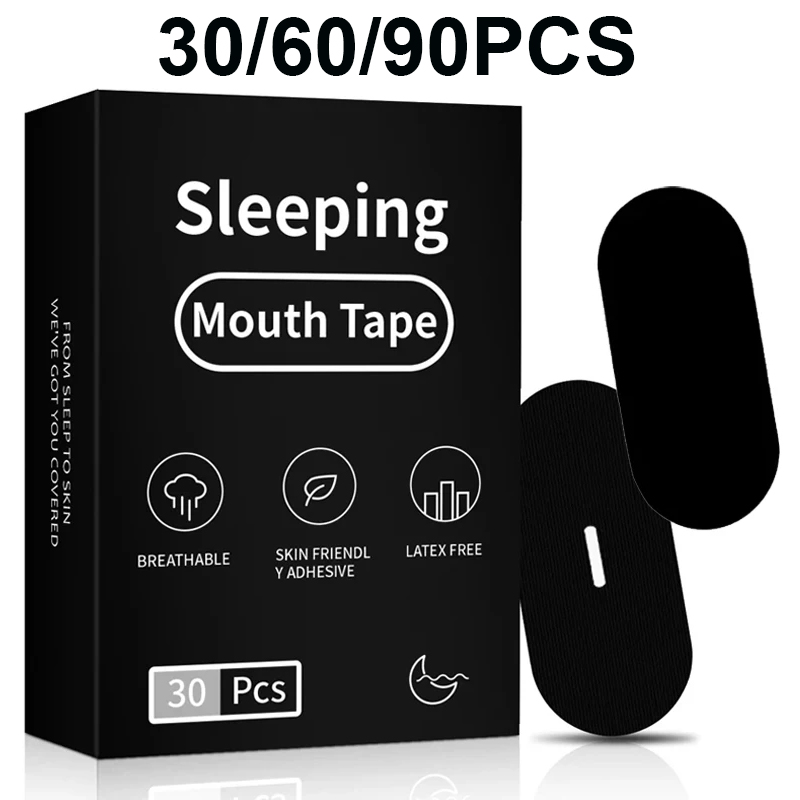 30/60/90Pcs Anti Snoring Mouth Tape Better Sleeping Mouth Breath Strips Medical Grade Nose Breathing Stickers for Home Travel
