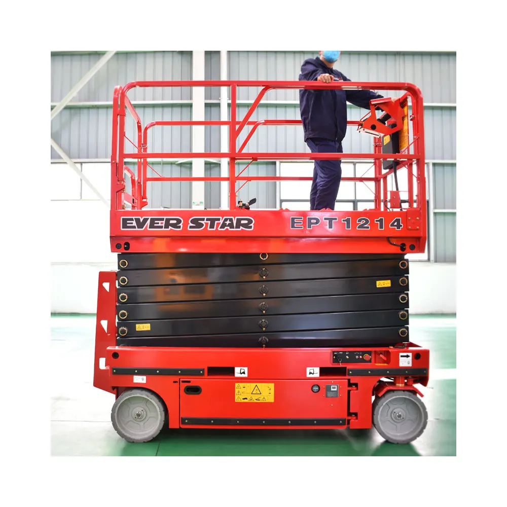 Discount Price Electric 4-16m Aerial Lift Work Platform Mobile Scissor Lift For Warehouse With CE