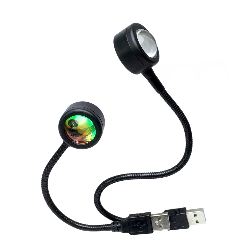 Hoàng Hôn Đèn Sử Dụng Nguồn Điện USB Rainbow Bóng Đèn Phòng Ngủ 7 Màu Bầu Không Khí Đèn Ngủ RGB Nền Chụp Ảnh Đèn
