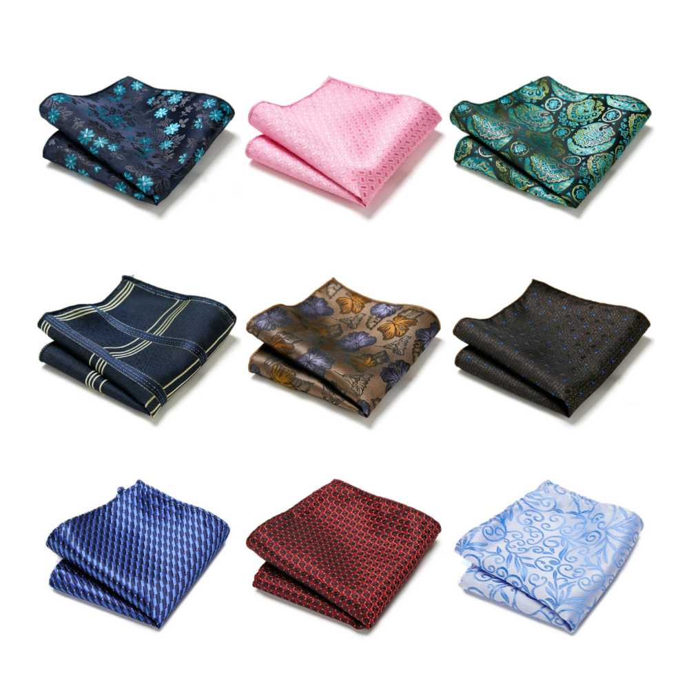 럭셔리 멋진 수제 패션 브랜드 실크 Hanky 포켓 스퀘어 인쇄 hombre 정장 의류 라이트 블루 맞는 직장