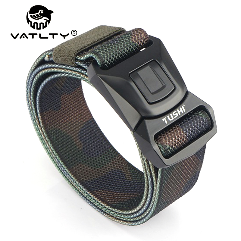 Vatlty Camo Militaire Tactische Riem Voor Mannen Sterke Echte Nylon Anti-Roest Legering Gesp Quick Release Buitenshuis Riemen Jeans Tailleband