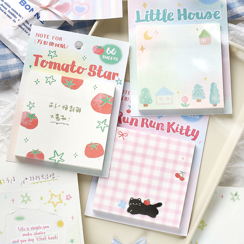60 шт./лот Kawaii Ins сообщение заметка DIY материал ручной работы альбом фон бумага корейские японские школьные канцелярские товары