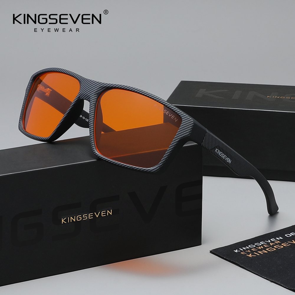 KINGSEVEN Anti-Blaulicht-Brille für Männer/Frauen Computer-Schutzbrille Blaulichtfilter Modische Brille Rechteckige Matte Brillengestelle