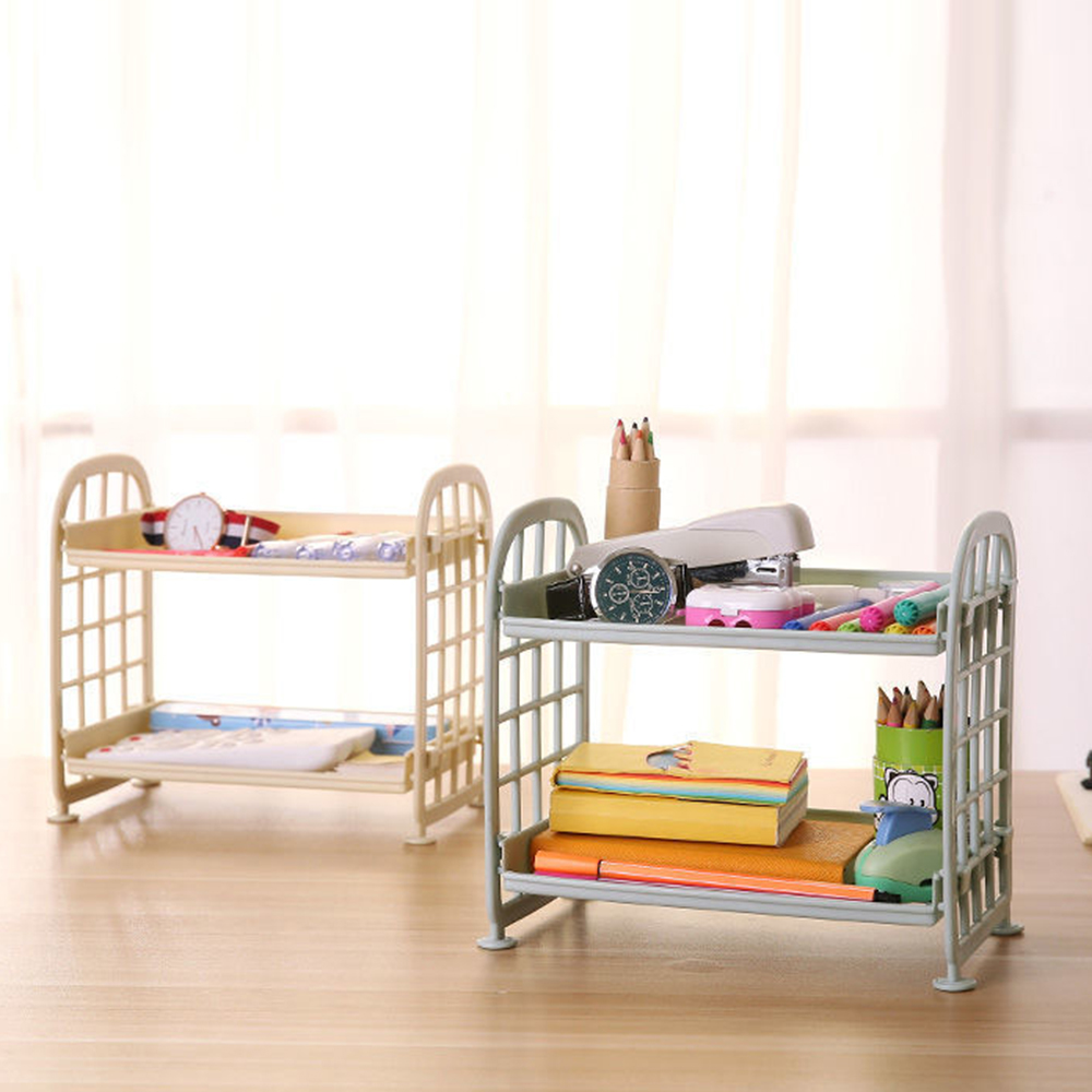 Prateleira de Armazenamento Horizontal de Alta Qualidade para Mesa, Simples, de Vários Níveis, Ideal para Dormitórios e Escritórios