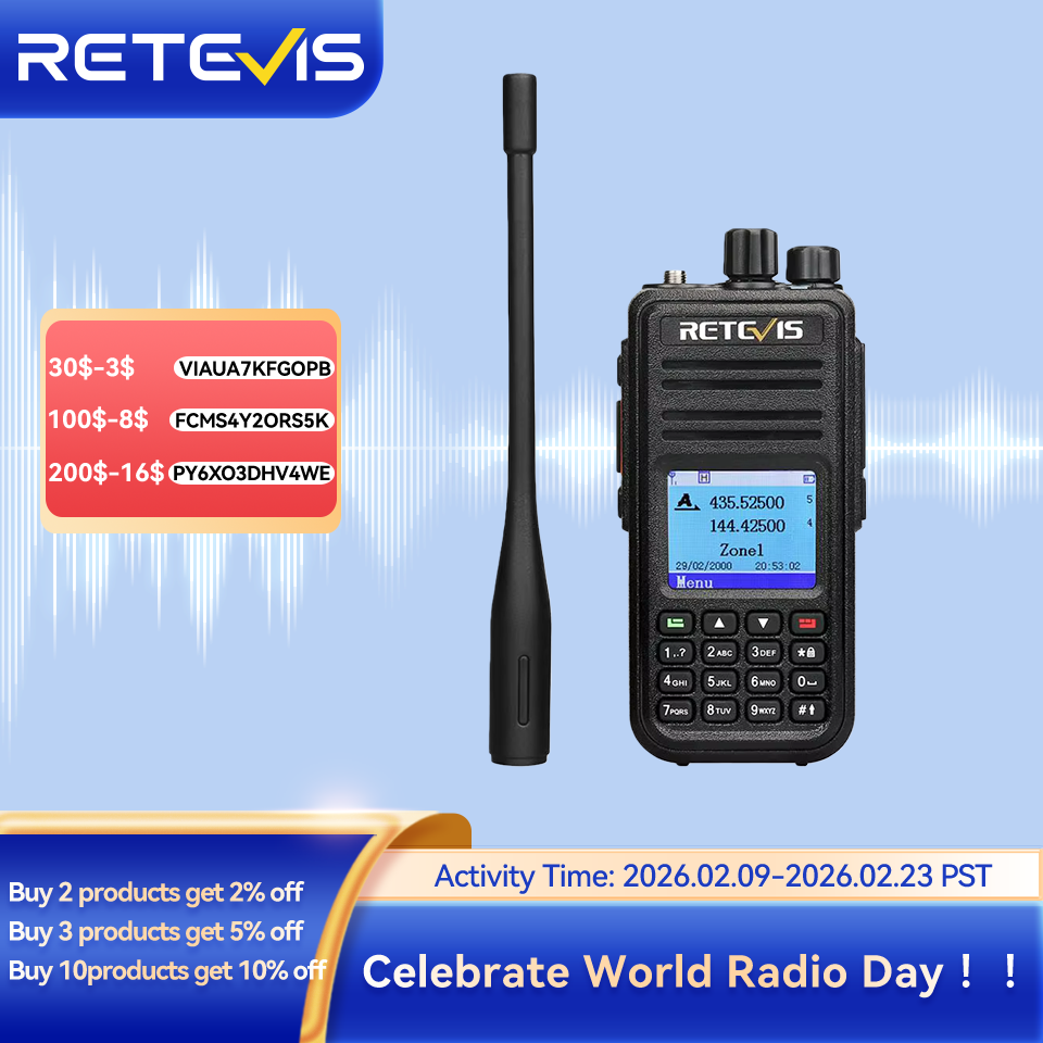 Retevis RT3S Walkie Talkie Radio Comunicador UHF VHF DMR Radio Amador Longo Alcance Digital Rádio Comunicador Portátil Radio ht Profesional Rádio Comunicador Longa Distância Retorno Sem Fio Walk Talk GPS APRS 5W