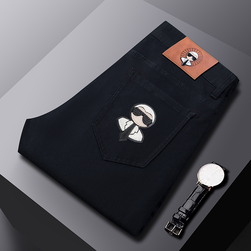 Mode Heren Jeans Stretch Rechte pijp Casual Slim Fit Denim Broek Mannelijke Merk Luxe Design Zakelijke Klassieke Broek