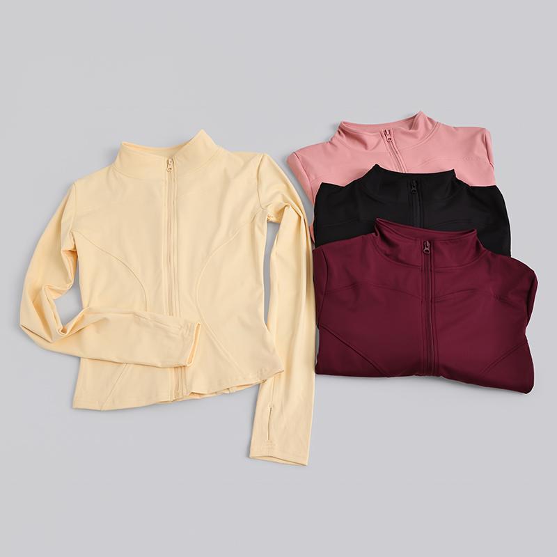 Veste de yoga zippée pour femme S-3XL avec trous pour les pouces, coupe ajustée, respirante, idéale pour la gym, la course, l'entraînement et le quotidien