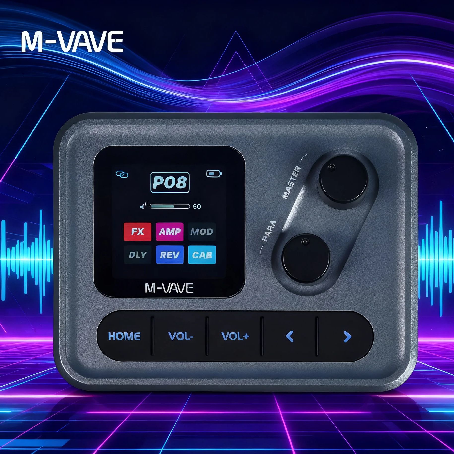 НОВЫЙ M-VAVE Мини-комбоусилитель для гитары и баса с цветным ЖК-экраном 1,54 дюйма, аккумулятором 1450 мАч, управлением через приложение, многофункциональный настольный процессор эффектов