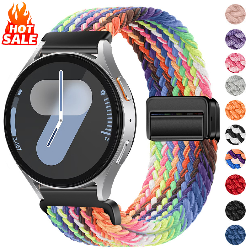Ремешок из нейлоновой оплетки 20 мм 22 мм для Samsung Galaxy Watch 7 6 5 4, магнитный ремешок для Huawei Watch GT6 5Pro GT4 3Pro, ремешок 46 мм