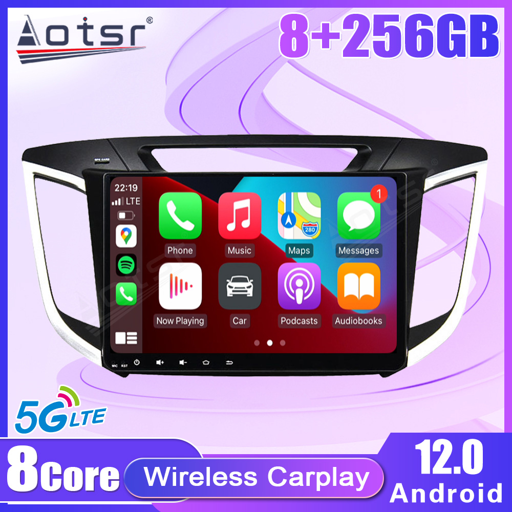 8 + 256gb 5g lte qled rádio do carro para hyundai lx25 reprodutor de vídeo multimídia 8 núcleo android12 sem fio carplay navegação estéreo gps