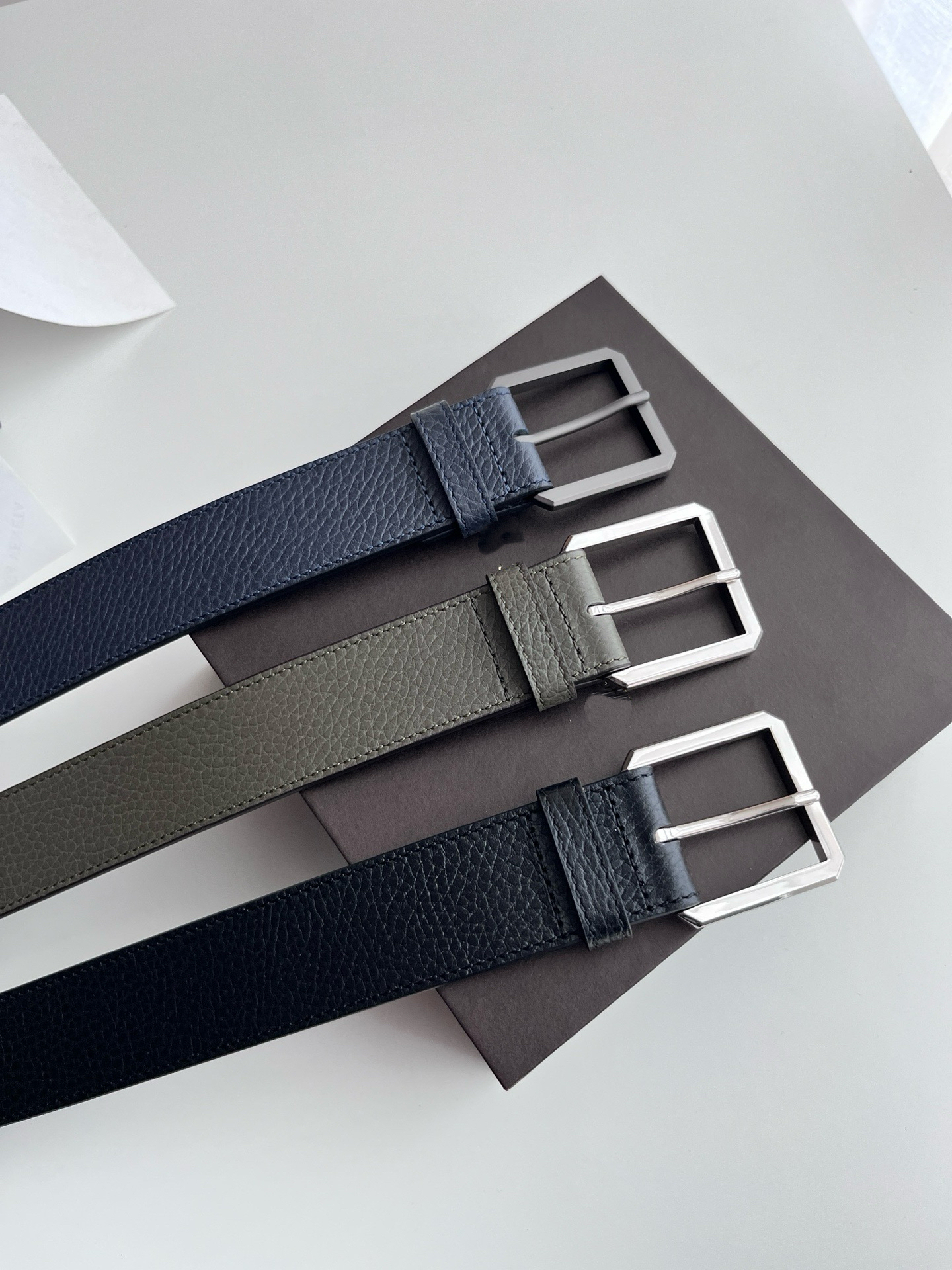 High Quality 3.5cm Leather Business Men Belt Luxury Brand Designer famous Belts for men Jeans Strap Male Metal Buckle Belt